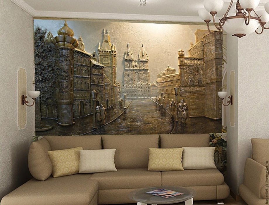Affresco в интерьере гостиной