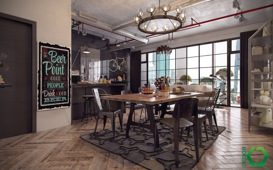 Шик Индастриал лофт Dining Room