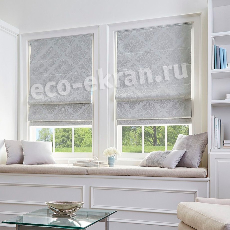 Римская штора Roman Shade 145 +170 серебро