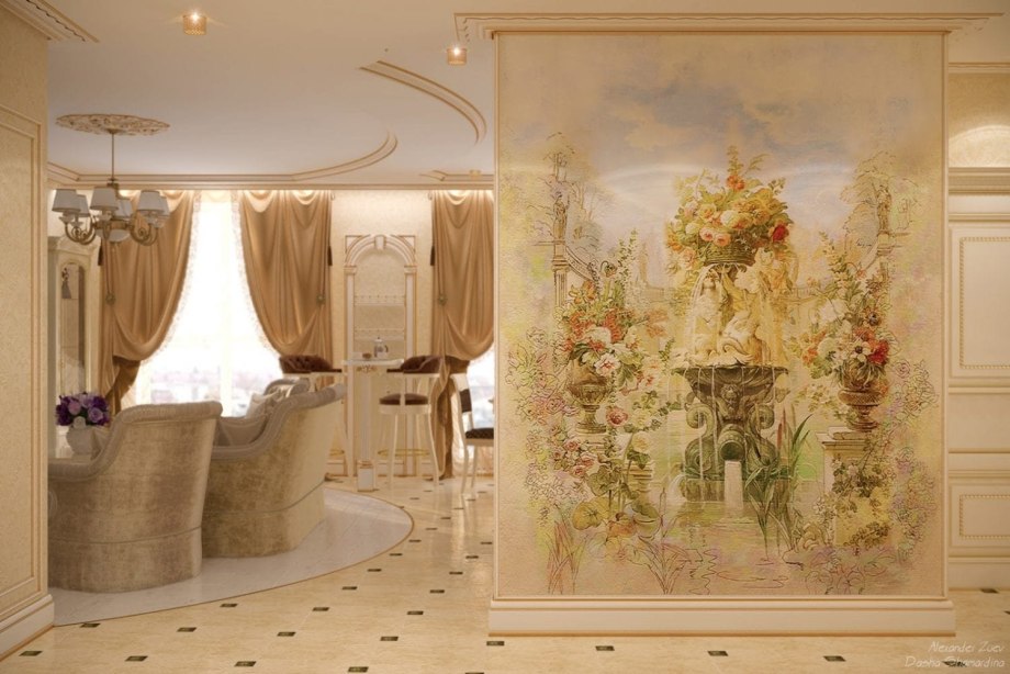 Affresco фрески в интерьере кухни
