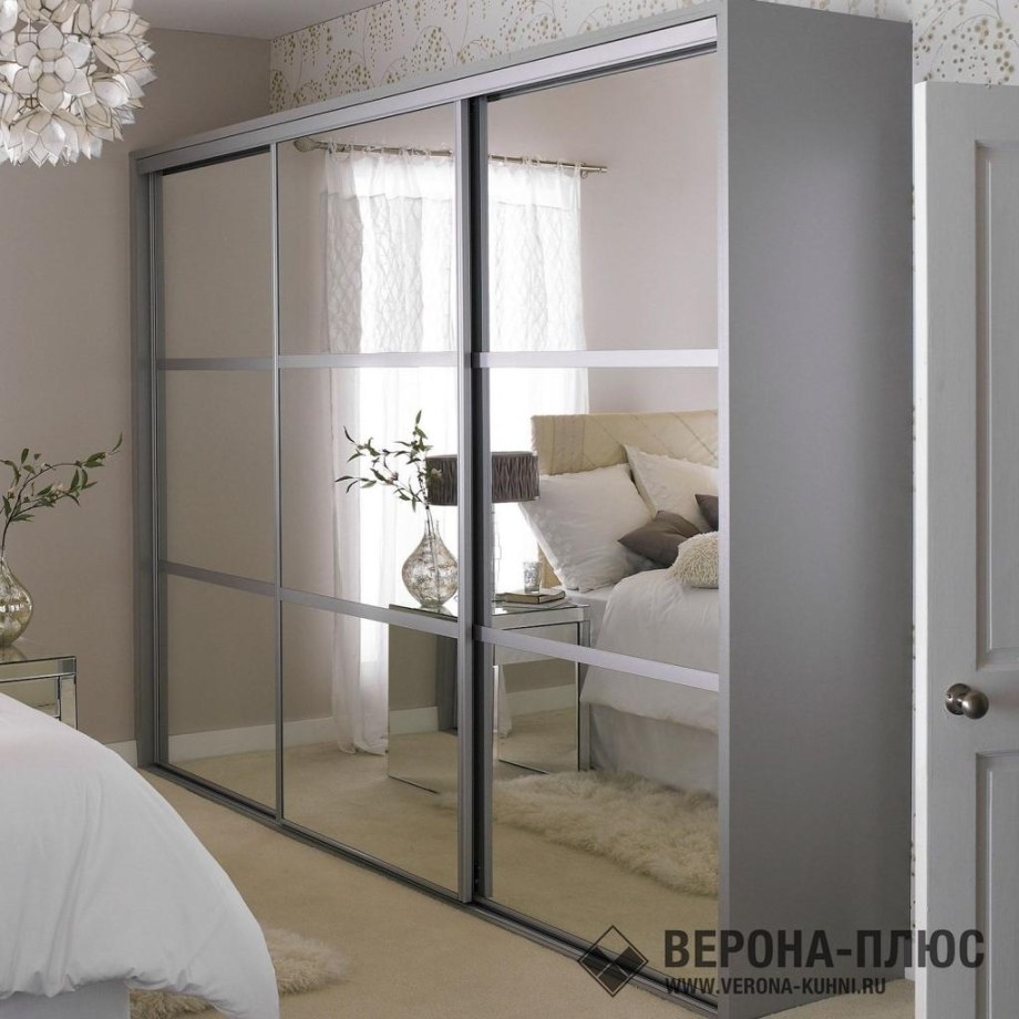 Двери купе аристо с зеркалом