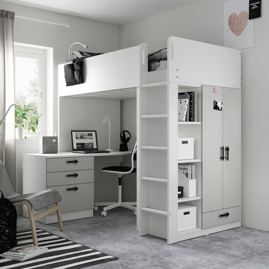 Кровать чердак ikea смостад