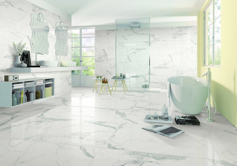 ПВХ-плитка quick Step Livyn Ambient Glue Plus AMGP 40136 мрамор Каррарский белый