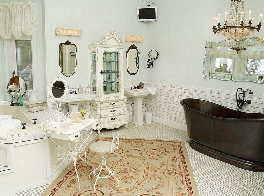 Стиль Shabby Chic ванная