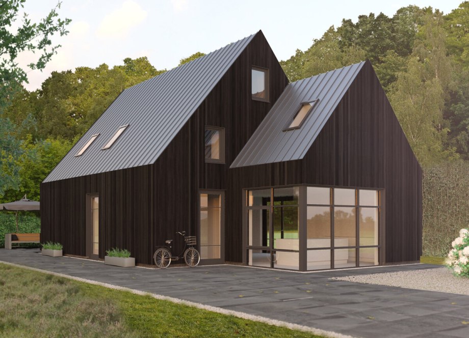 Дом-сарай Barn House с солнечными батареями
