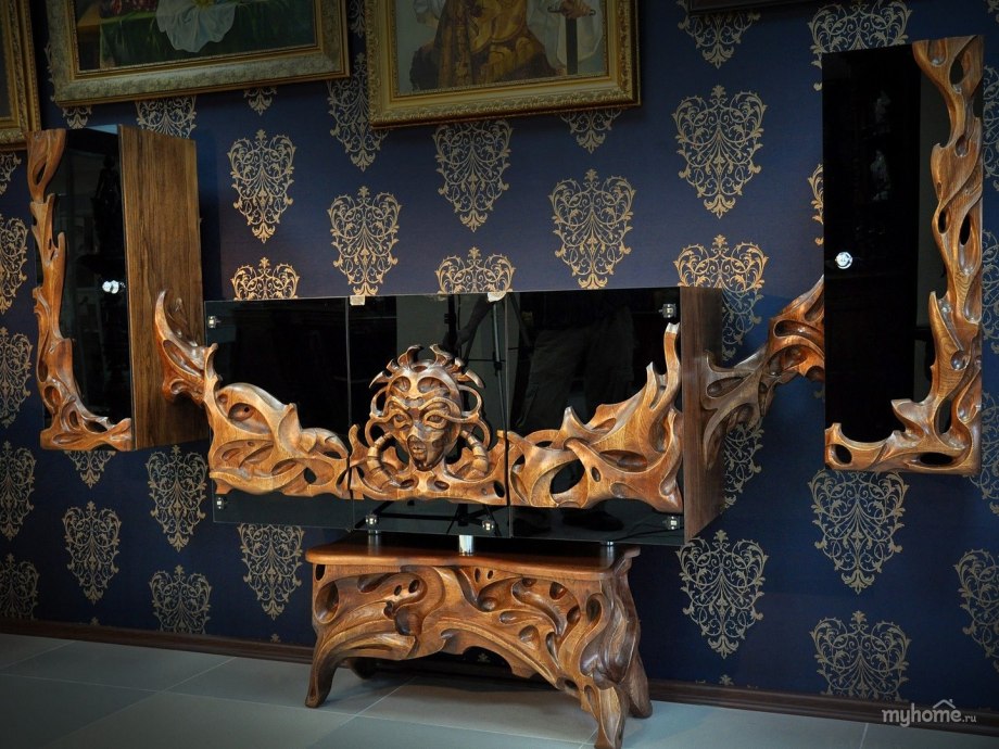 Carved Wood Coffee Table