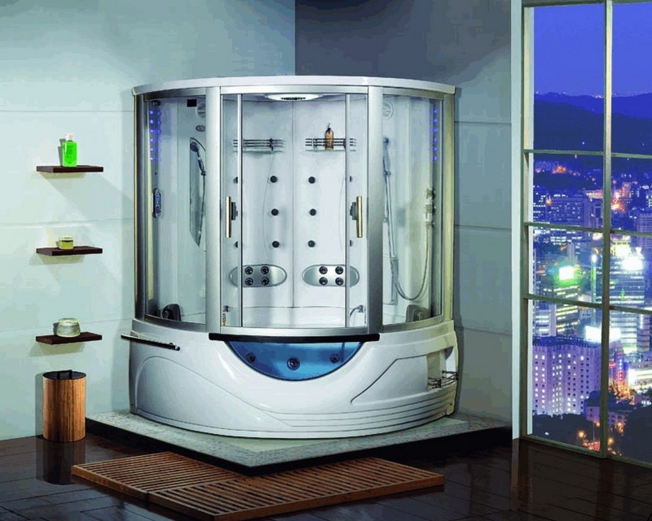 Комбинированная кабина LUYISI P-108 Glass высокий поддон 165см*165см