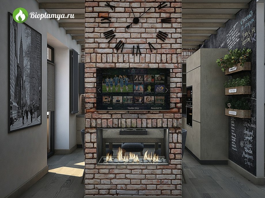 Современные стеклянные камины