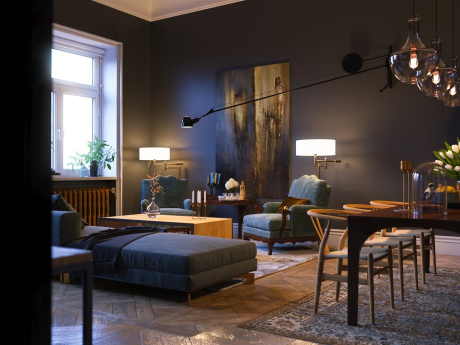 Интерьер лофт 3ds Max