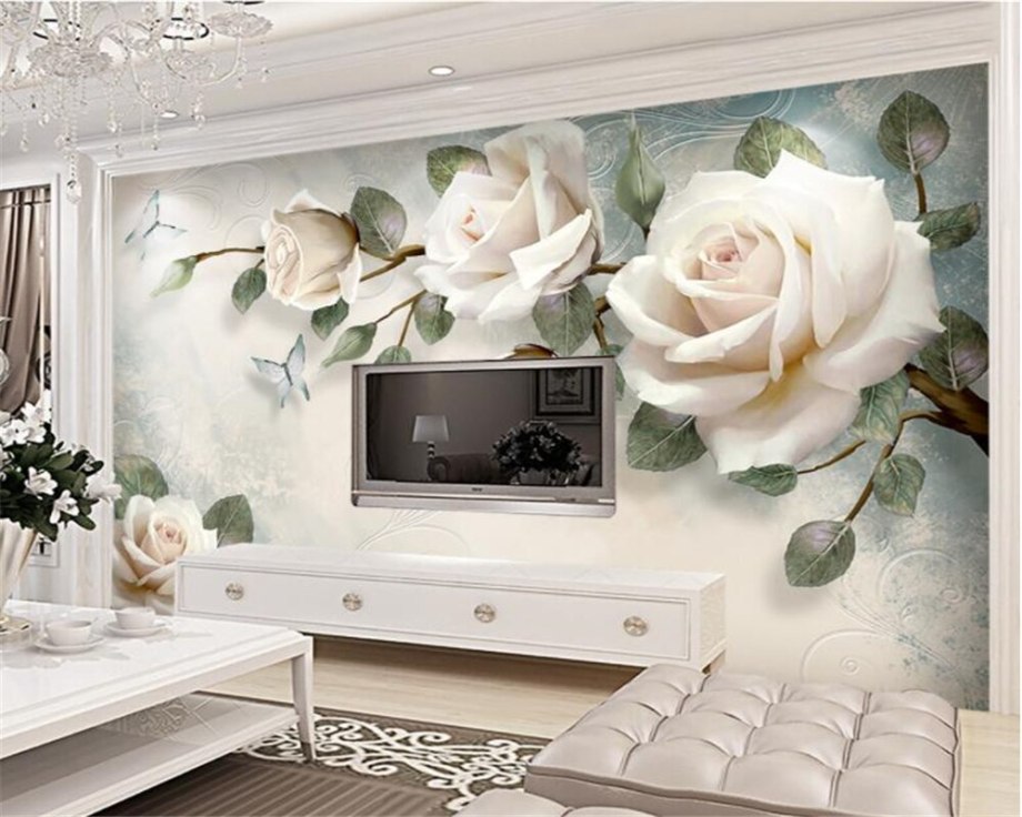 Фотообои пионовидные розы интерьер