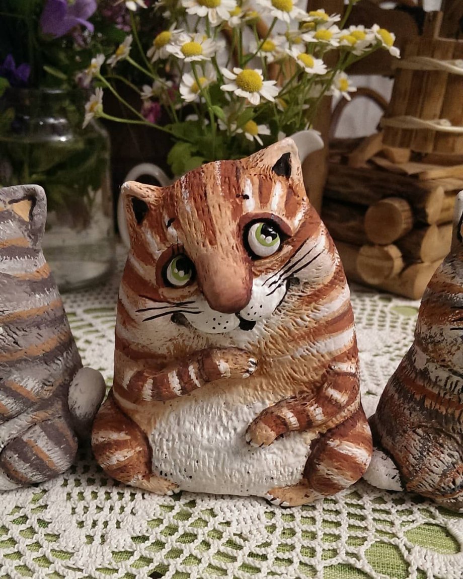 Коты из папье маше