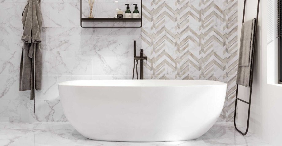 Плитка настенная marmo Bianco Chevron 30х60 см