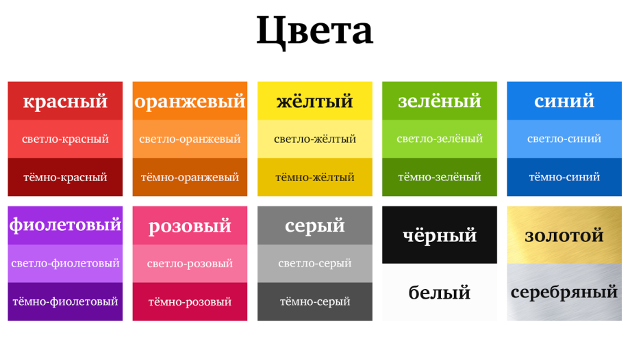 Цвета на русском языке