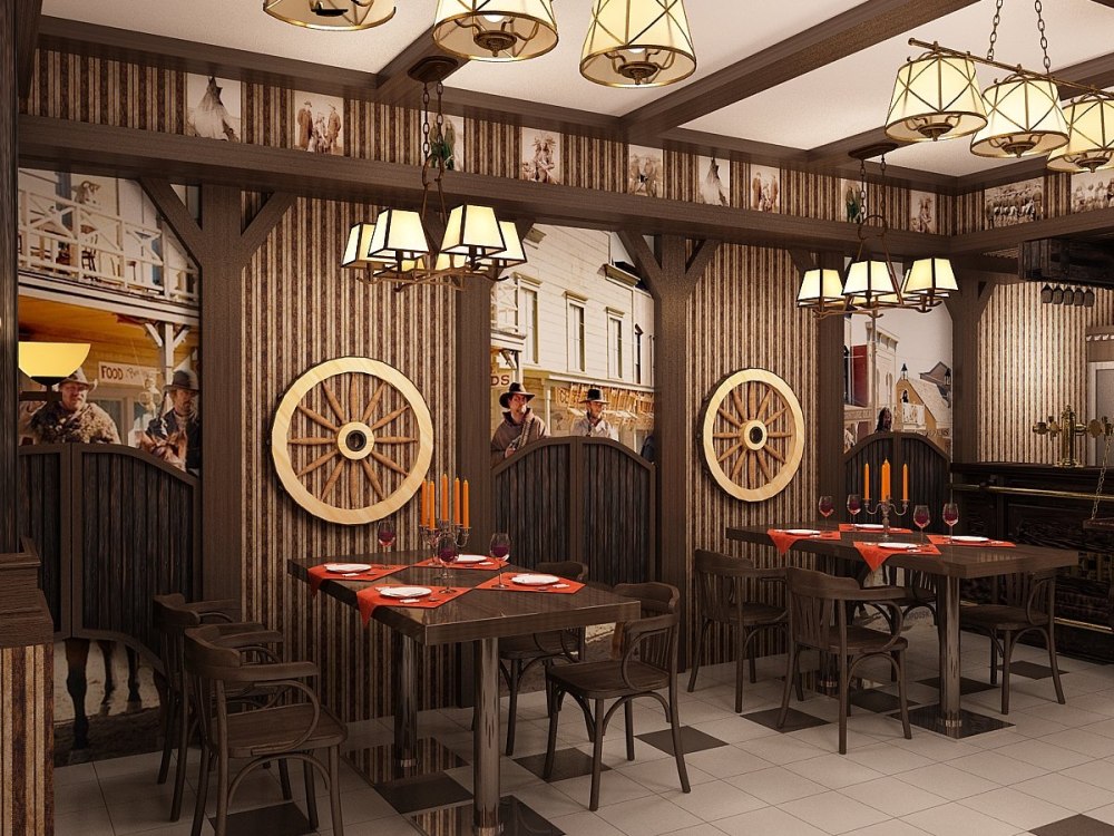 Saloon дикий Запад интерьер