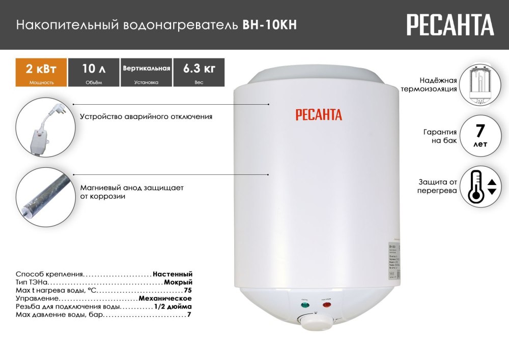 Водонагреватель Ресанта вн80 чертеж
