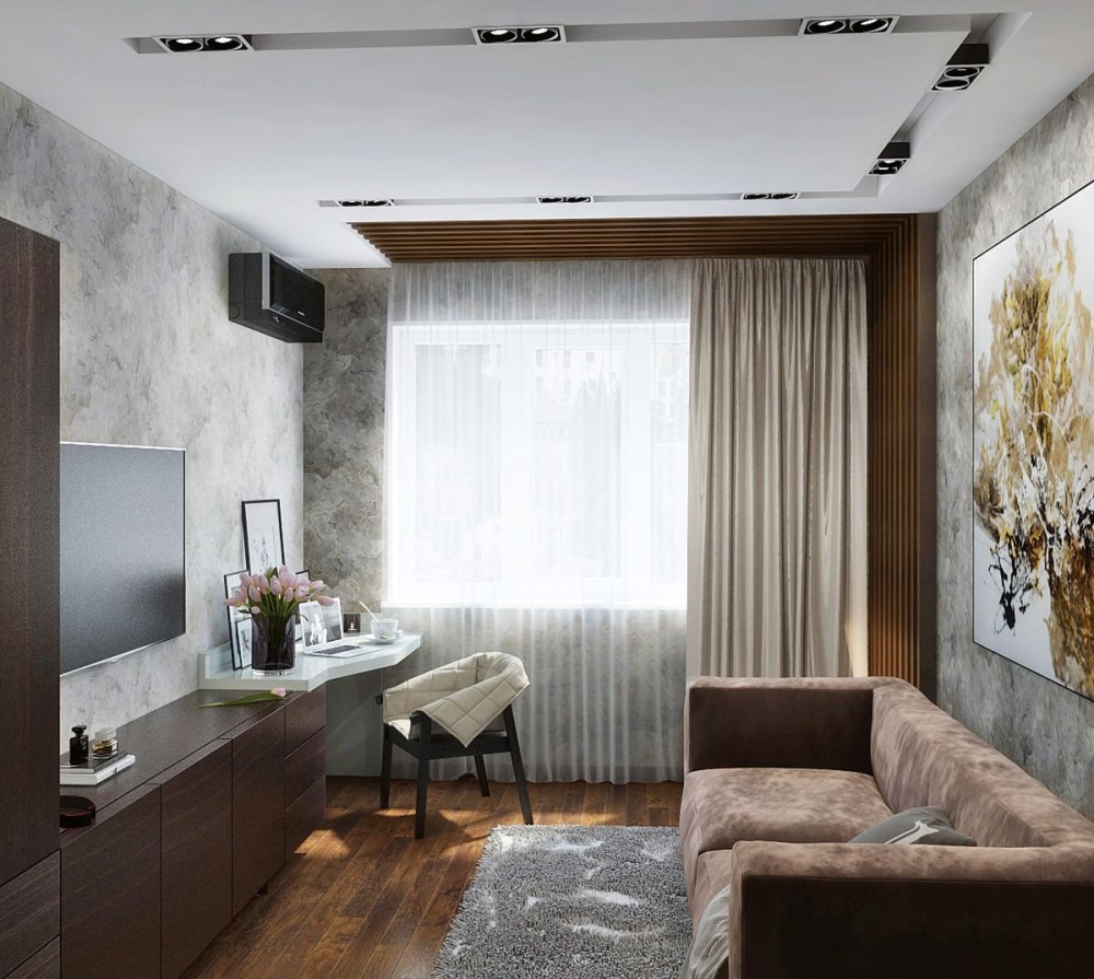 Интерьер гостиной в квартире 12 кв.м