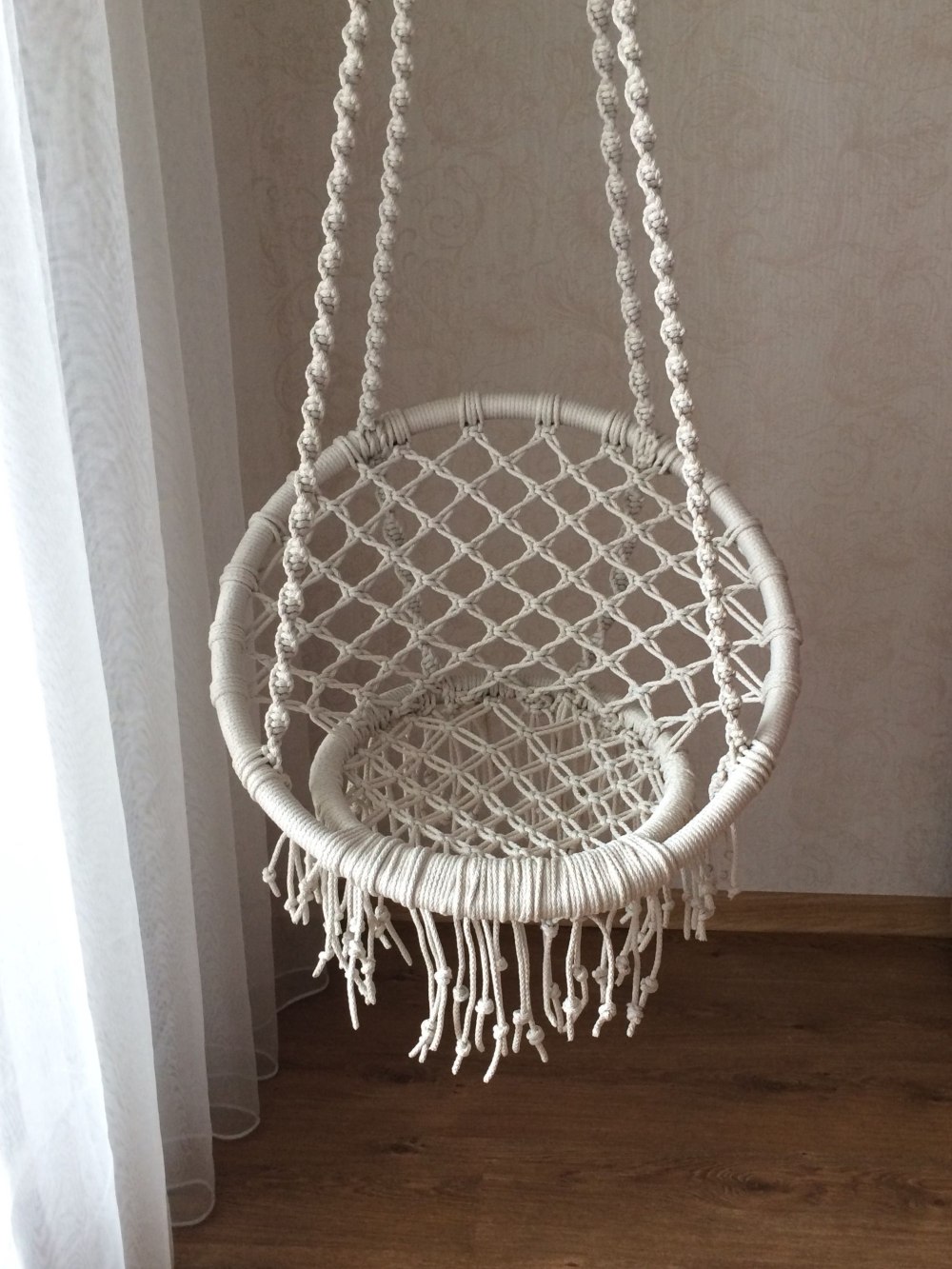 Оплести качели макраме