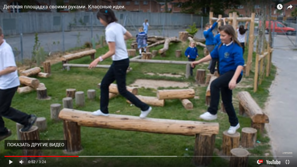 Полоса препятствий детская из бревен