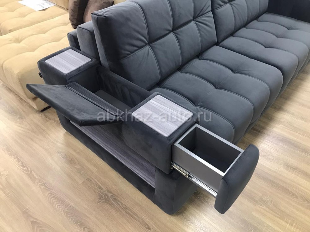 Диван Boss Mini велюр Monolit серый