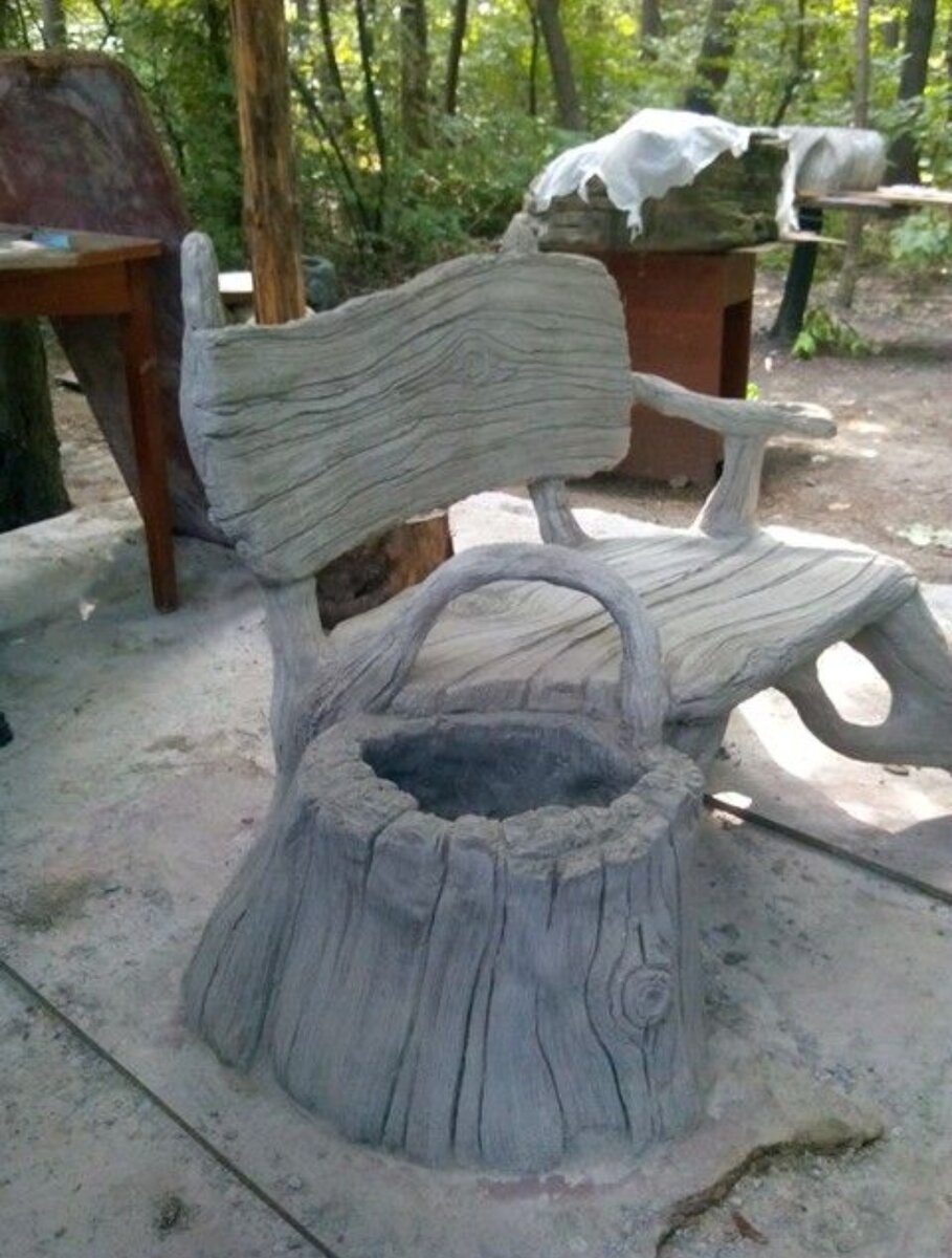 Скамья из бетона