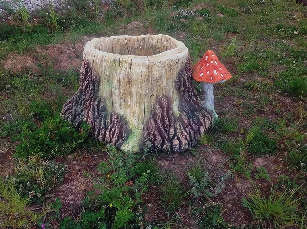 Декоративный пень для сада