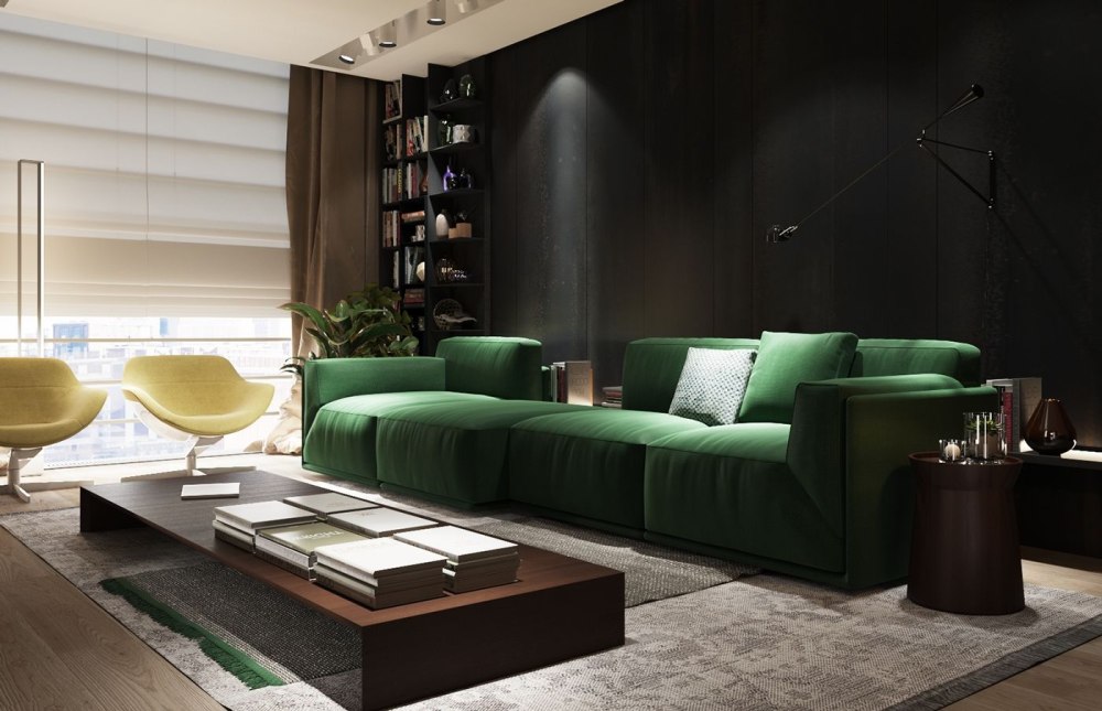 Диван Cubus sk Design зеленый изумрудный