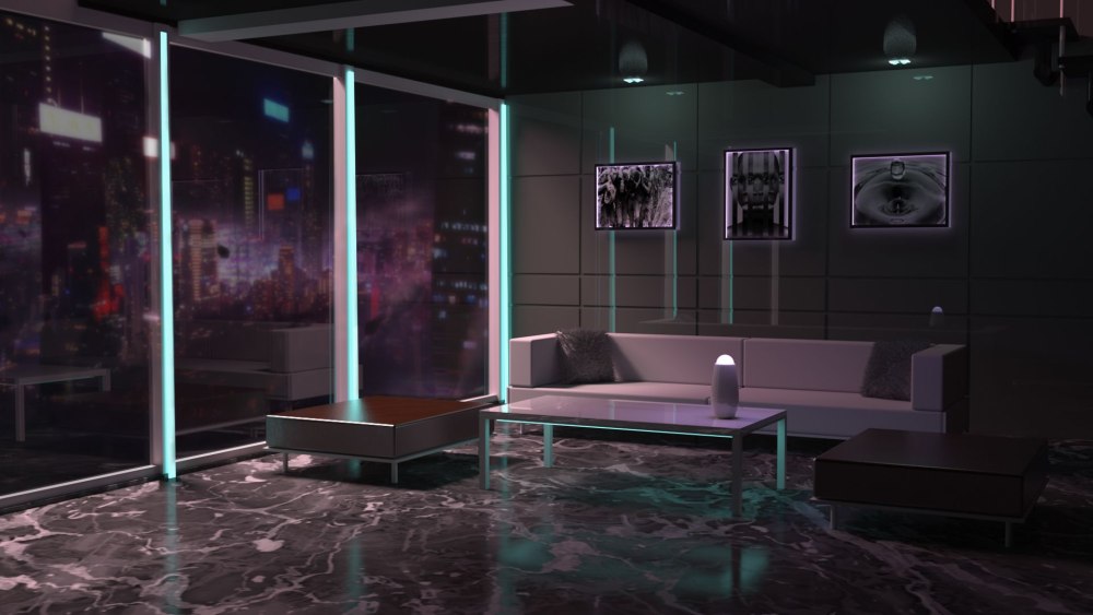 Комната в стиле киберпанк 2077